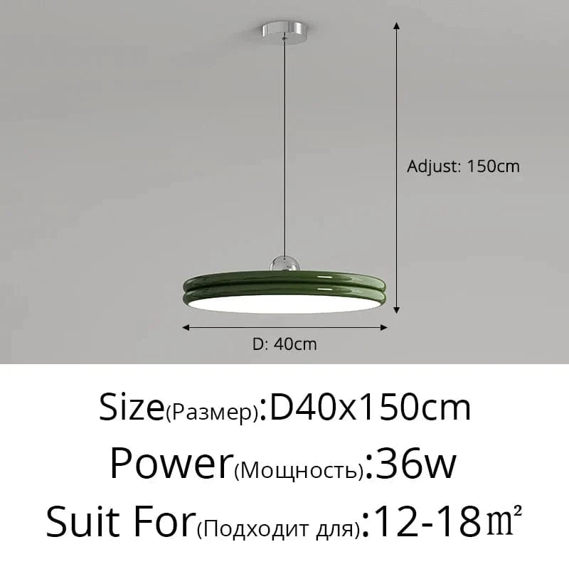 Lustre Moderne LED Suspension - Éclairage Intérieur Haut de Gamme | Marco Lucetti Vert 40cm / Luminosité variable