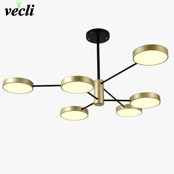 Lustre moderne à leds pour un éclairage nordique créatif intérieur.