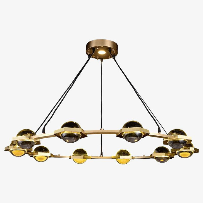 Lustre Pryccilia en cuivre et cristal modern luxe