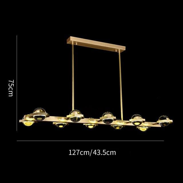 Lustre Pryccilia en cuivre et cristal modern luxe