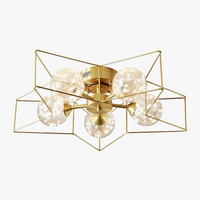 Lustre Cuivre Moderne et Minimaliste avec Étoile LED