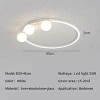 Lustre moderne minimaliste en LED : élégance lumineuse | Marco Lucetti Noir D80cm 55W / Gradation à distance