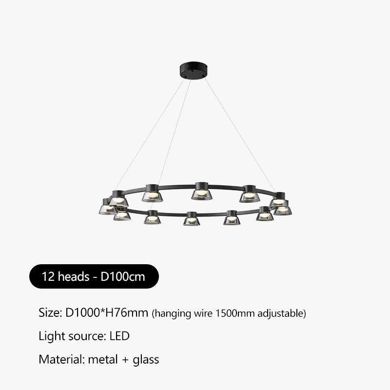 Lustre Moderne Minimaliste en Verre Design Nordique avec LED