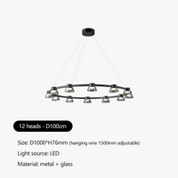 Lustre Moderne Minimaliste en Verre Design Nordique avec LED