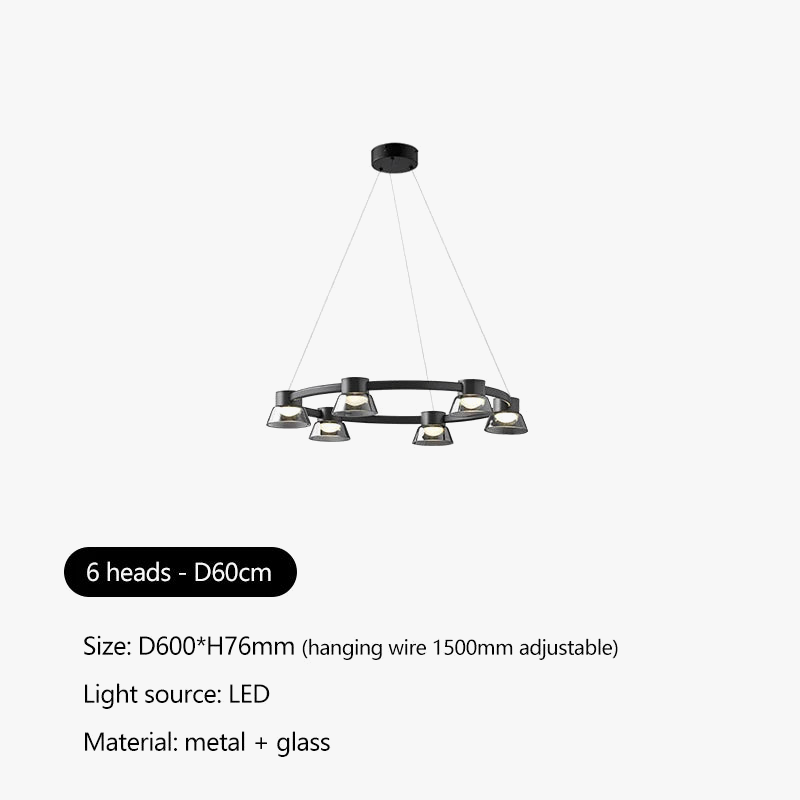 Lustre Moderne Minimaliste en Verre Design Nordique avec LED