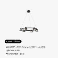 Lustre Moderne Minimaliste en Verre Design Nordique avec LED