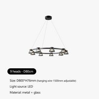 Lustre Moderne Minimaliste en Verre Design Nordique avec LED