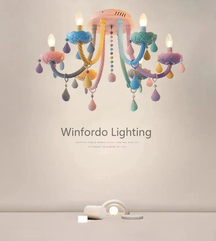 Lustre Moderne Moe pour Enfants avec Plafonnier Coloré et Douilles E14/E12 | Marco Lucetti