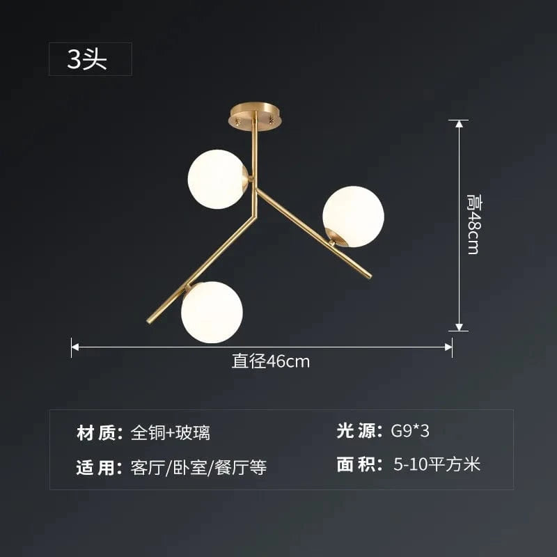 Lustre Moderne Nordikurve | Marco Lucetti 3 têtes