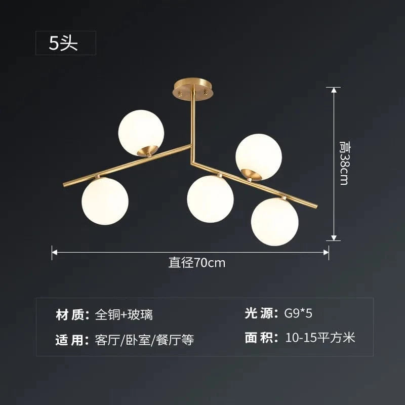 Lustre Moderne Nordikurve | Marco Lucetti 5 têtes