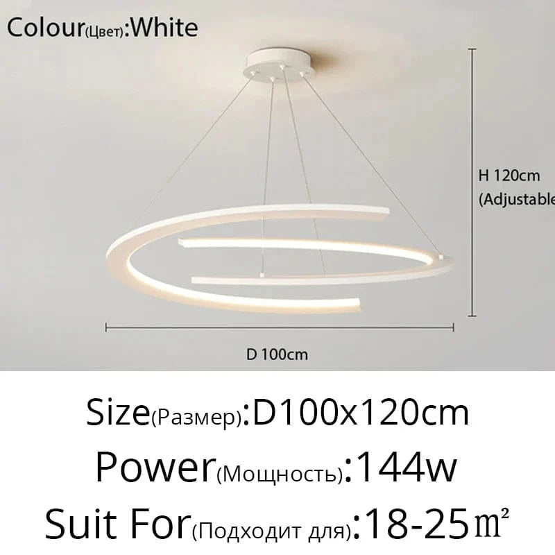 Lustre moderne nordique à anneaux pour restaurant | Marco Lucetti Blanc D100cm / Blanc naturel 4000k