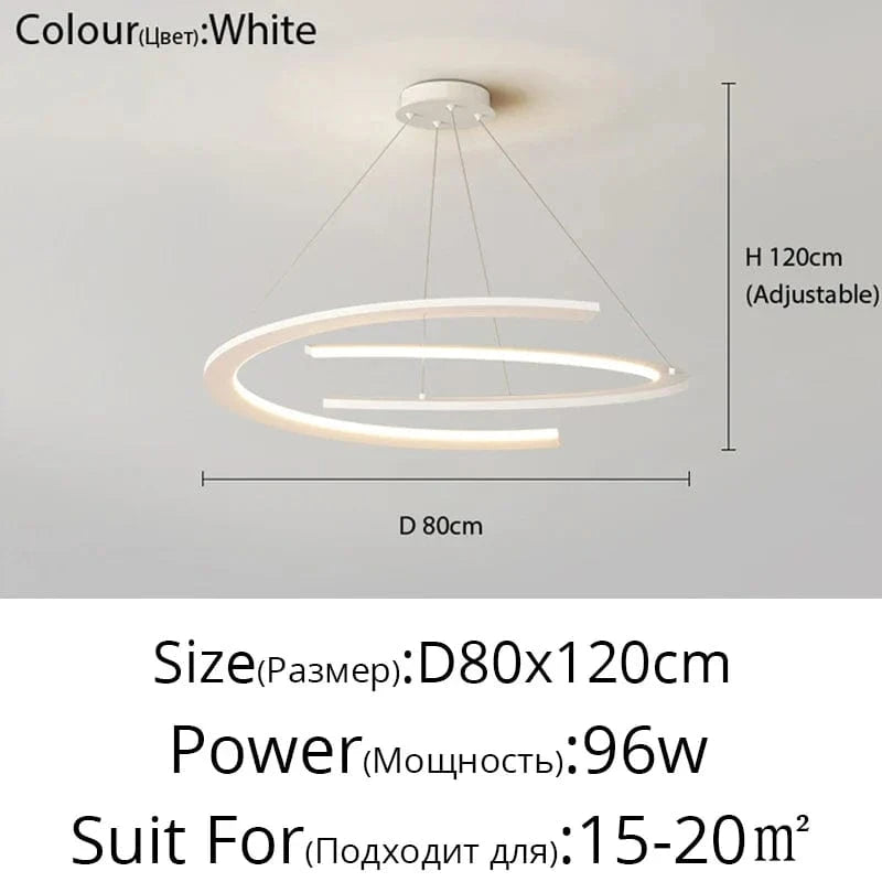 Lustre moderne nordique à anneaux pour restaurant | Marco Lucetti Blanc D80cm / Blanc naturel 4000k
