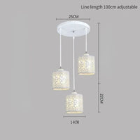Lustre Moderne Nordique Créatif pour Bar, Balcon ou Table | Marco Lucetti C 3 têtes blanc / Ampoule non incluse
