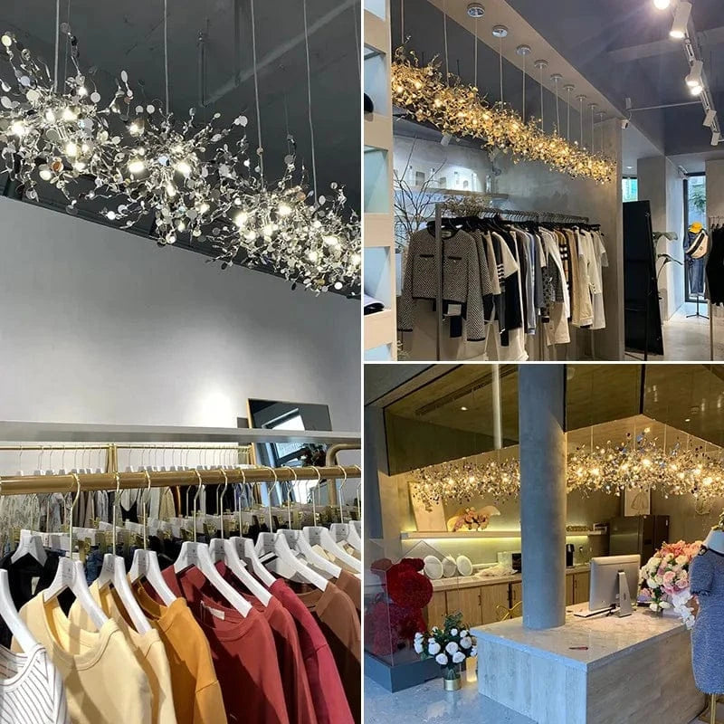 Lustre moderne nordique en acier inoxydable feuille chromée LED | Marco Lucetti