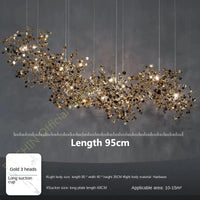 Lustre moderne nordique en acier inoxydable feuille chromée LED | Marco Lucetti Tête dorée 3 / Blanc froid, pas de télécommande