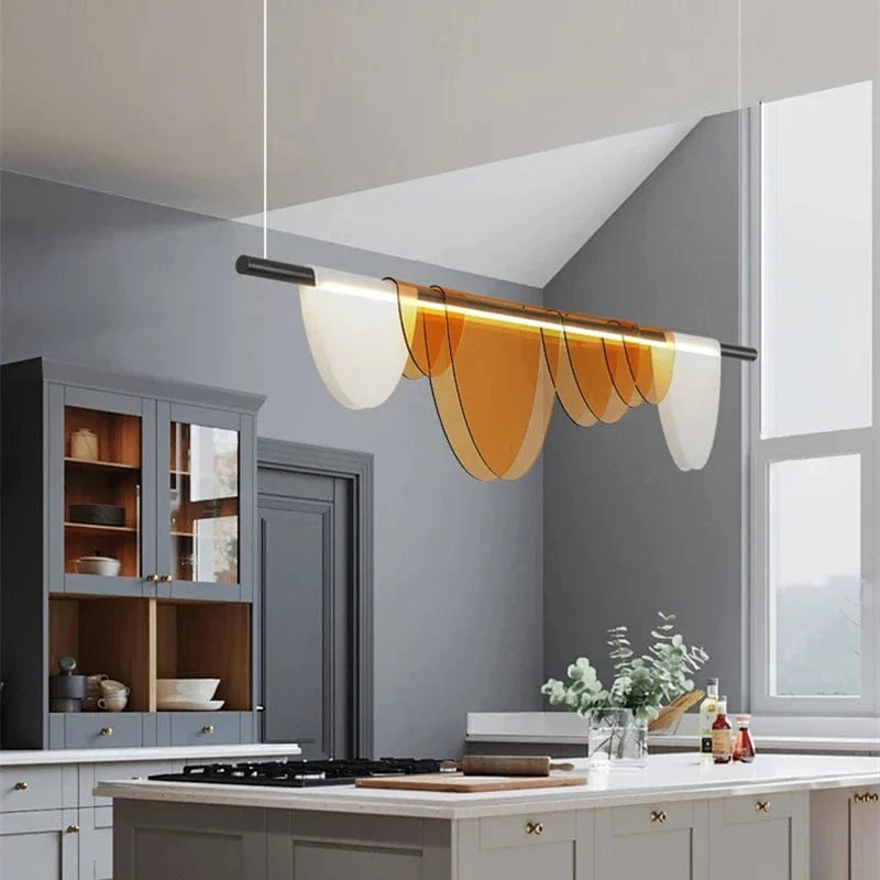 Lustre moderne nordique en acrylique et verre coloré LED | Marco Lucetti