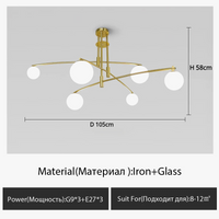 Lustre moderne nordique en verre avec luminaire suspendu en fer - Collection NordiGlass