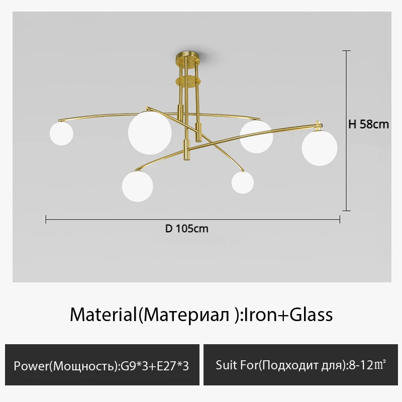 Lustre moderne nordique en verre avec luminaire suspendu en fer - Collection NordiGlass | Marco Lucetti