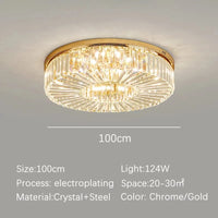 Lustre moderne Or Lustre Luxe Cristal LED Dimmable | Marco Lucetti D100CM / Lumière chaude 3000k / Chrome