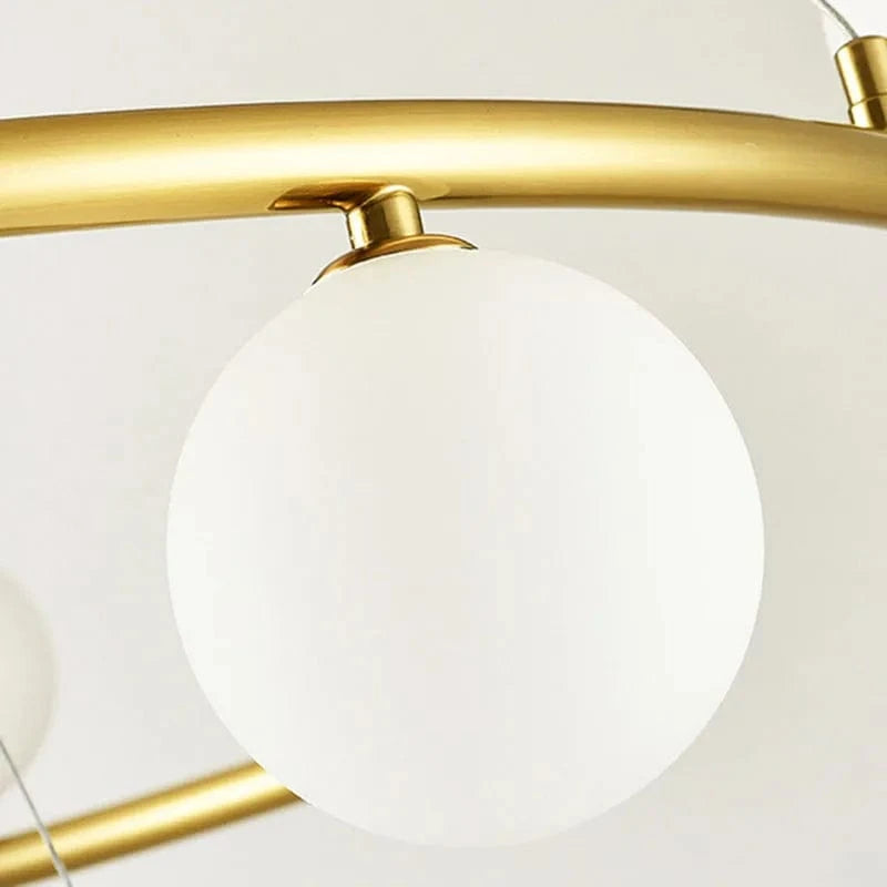 Lustre moderne pour hôtel avec 13 boules de verre et fil réglable | Marco Lucetti