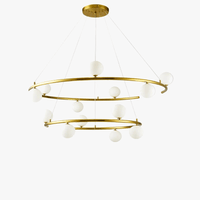 Lustre moderne pour hôtel avec 13 boules de verre et fil réglable | Marco Lucetti