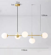 Lustre Moderne pour Salle à Manger avec Éclairage LED Décoratif | Marco Lucetti 5 têtes / Blanc froid