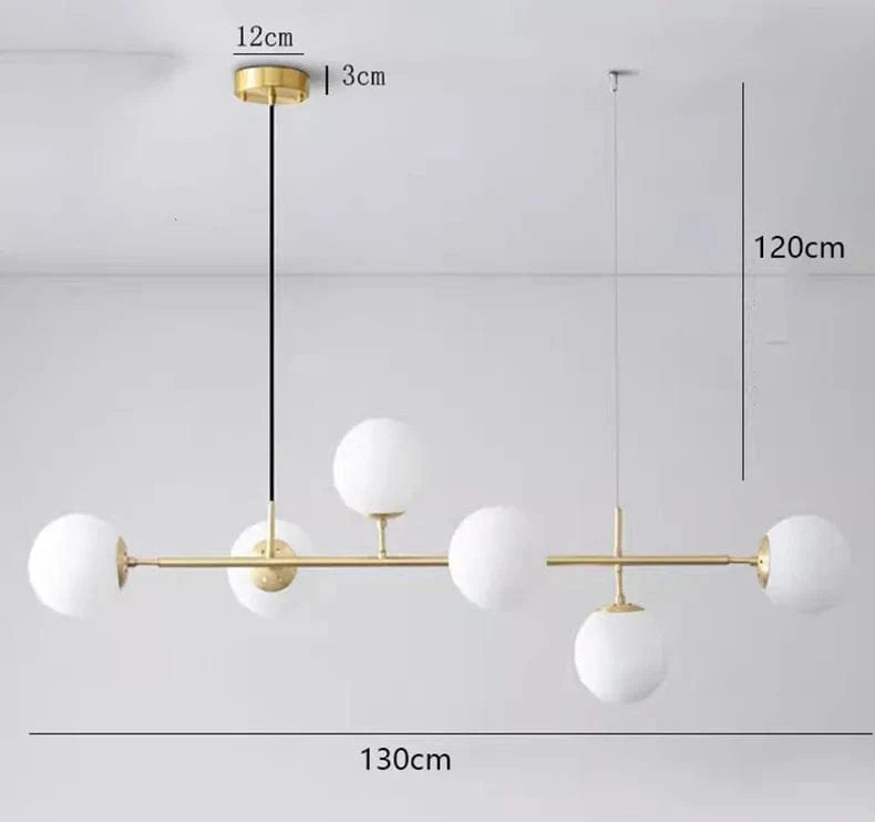 Lustre Moderne pour Salle à Manger avec Éclairage LED Décoratif | Marco Lucetti 6 têtes / Blanc froid