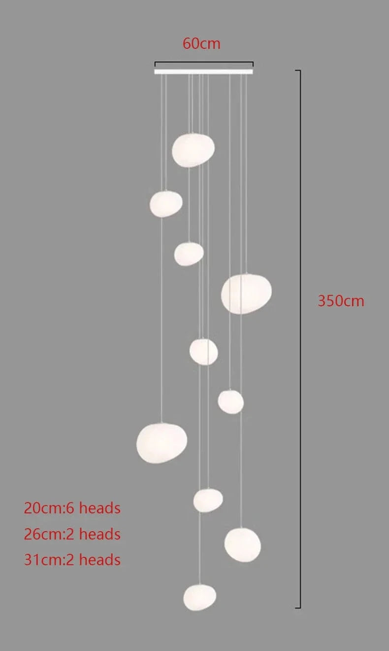 Lustre moderne pour salle à manger avec éclairage led suspendu | Marco Lucetti 10 têtes / Blanc froid
