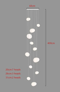 Lustre moderne pour salle à manger avec éclairage led suspendu | Marco Lucetti 12 têtes / Blanc froid