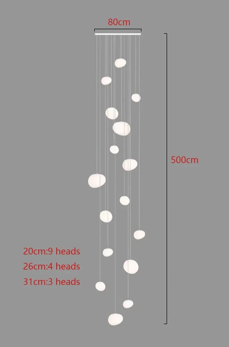 Lustre moderne pour salle à manger avec éclairage led suspendu | Marco Lucetti 16 têtes / Blanc froid