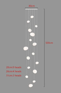 Lustre moderne pour salle à manger avec éclairage led suspendu | Marco Lucetti 16 têtes / Blanc froid