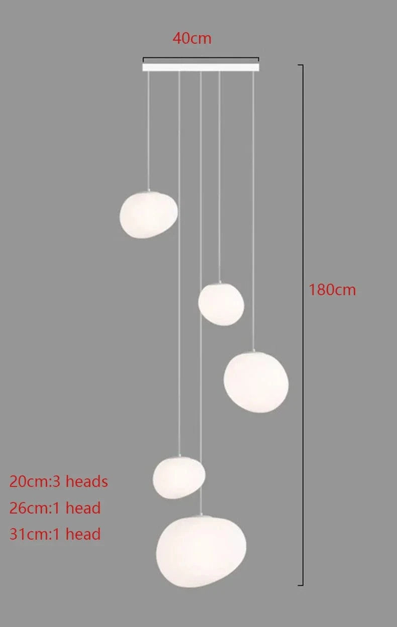 Lustre moderne pour salle à manger avec éclairage led suspendu | Marco Lucetti 5 têtes / Blanc froid