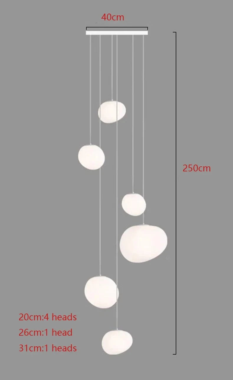 Lustre moderne pour salle à manger avec éclairage led suspendu | Marco Lucetti 6 têtes / Blanc froid