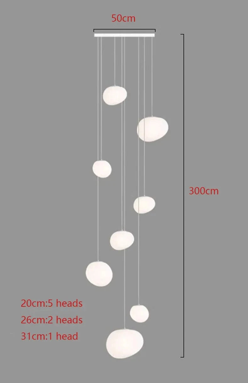 Lustre moderne pour salle à manger avec éclairage led suspendu | Marco Lucetti 8 têtes / Blanc froid
