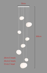 Lustre moderne pour salle à manger avec éclairage led suspendu | Marco Lucetti 8 têtes / Blanc froid