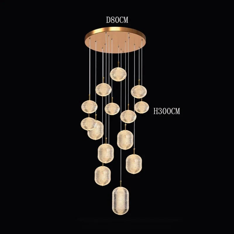 Lustre Moderne pour Salle à Manger - Éclairage de Plafond | Marco Lucetti 16 têtes / Gradation à distance RC