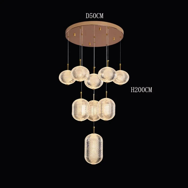 Lustre Moderne pour Salle à Manger - Éclairage de Plafond | Marco Lucetti 9 têtes / Gradation à distance RC