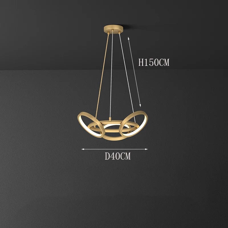 Lustre moderne pour salle à manger - Éclairage intérieur pour plafond du salon | Marco Lucetti 3 têtes / Blanc froid