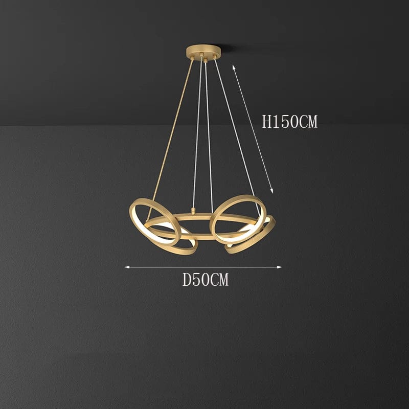 Lustre moderne pour salle à manger - Éclairage intérieur pour plafond du salon | Marco Lucetti 4 têtes / Blanc froid