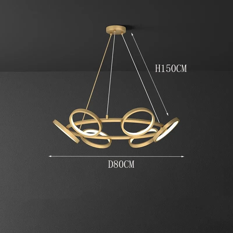 Lustre moderne pour salle à manger - Éclairage intérieur pour plafond du salon | Marco Lucetti 6 têtes / Blanc froid