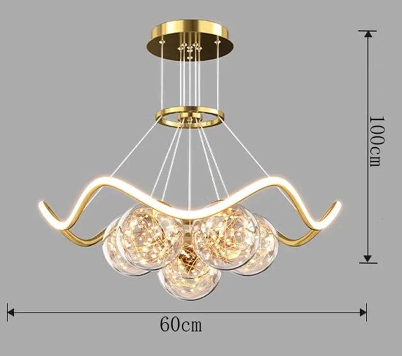 Lustre Moderne pour Salle à Manger - Éclairage LED Décoratif | Marco Lucetti Diamètre 60cm / Blanc chaud