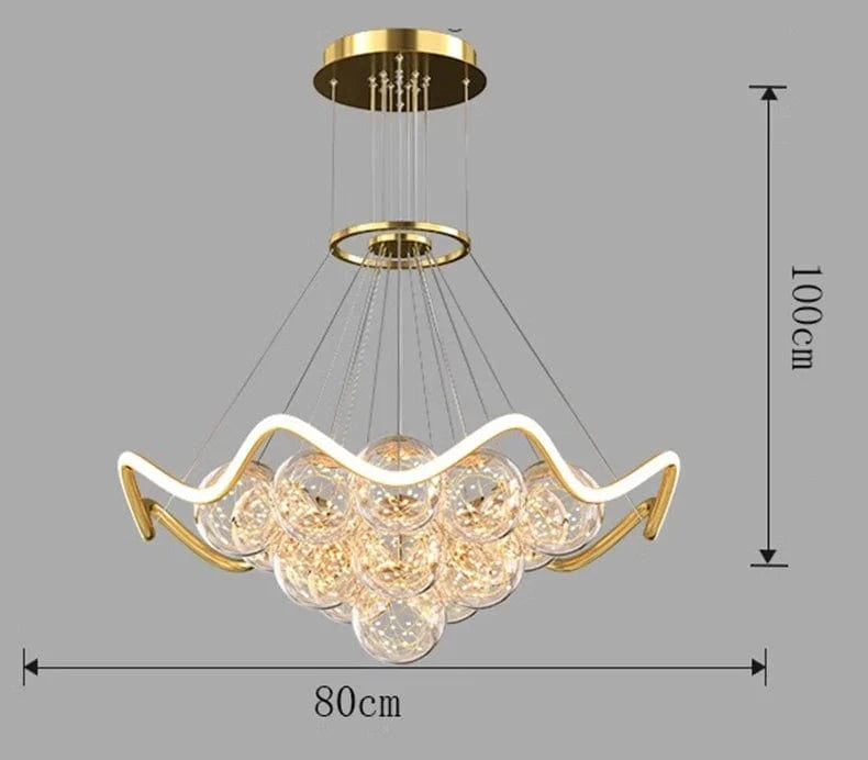 Lustre Moderne pour Salle à Manger - Éclairage LED Décoratif | Marco Lucetti Diamètre 80cm / Blanc chaud