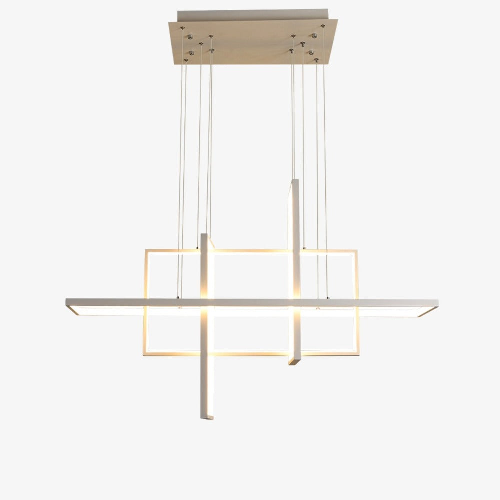Lustre Nikole, design rectangulaire en métal