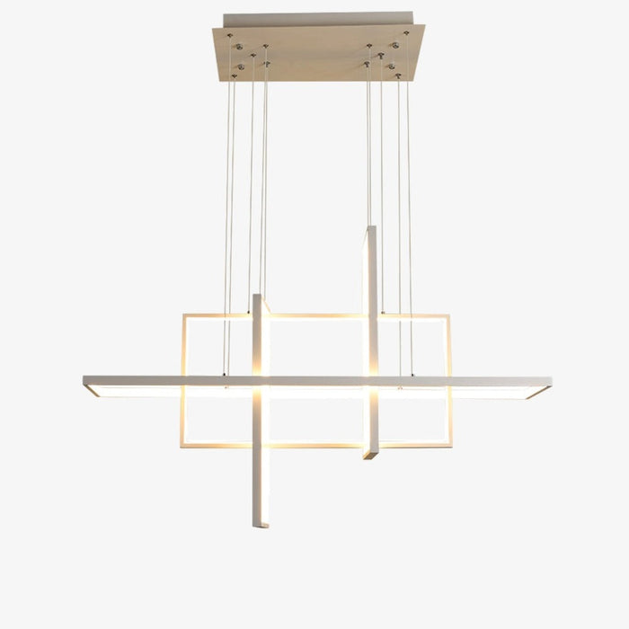 Lustre Nikole, design rectangulaire en métal