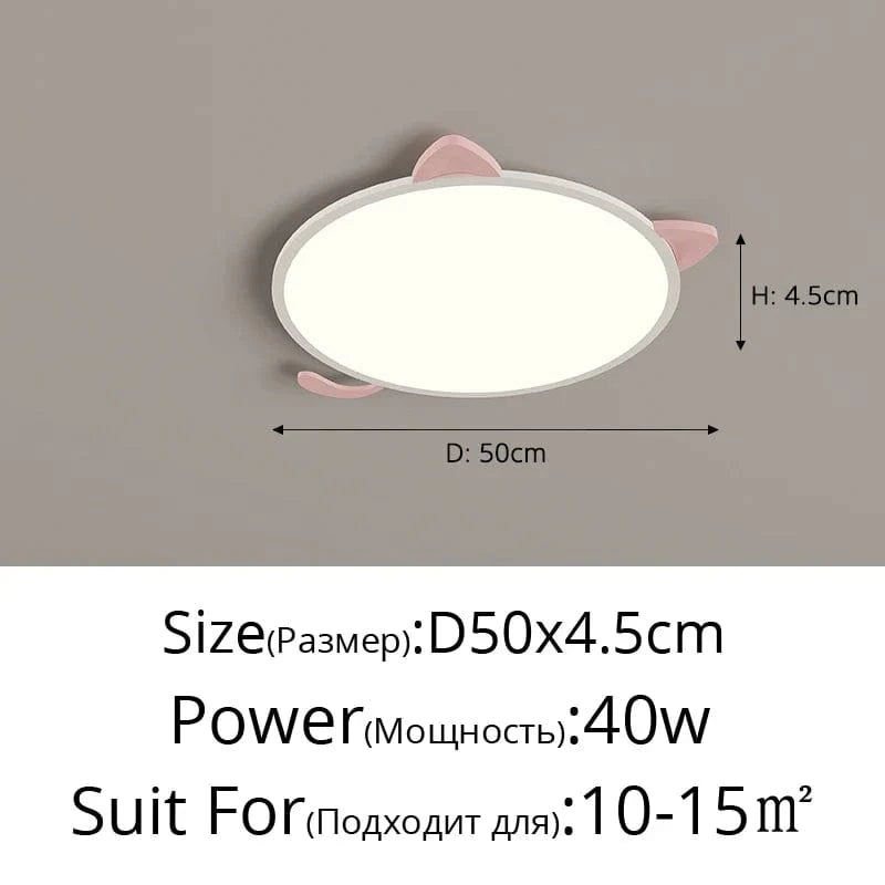 Lustre Moderne Ultra-fin NordLumière de Restaurant | Marco Lucetti 3 couleurs sans télécommande / A CHAT Rose 50cm