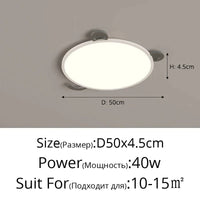 Lustre Moderne Ultra-fin NordLumière de Restaurant | Marco Lucetti 3 couleurs sans télécommande / B Noir 50cm