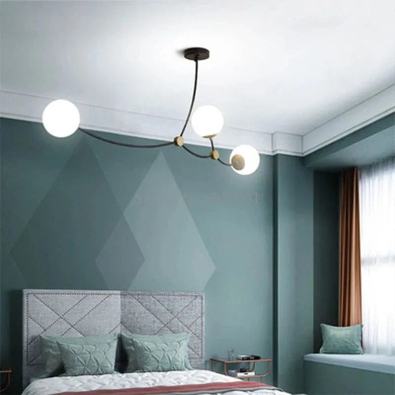 Lustre Moléculaire Nordique - Suspension Lumière Magique Haricot LED | Marco Lucetti