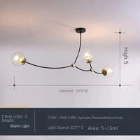 Lustre Moléculaire Nordique - Suspension Lumière Magique Haricot LED | Marco Lucetti 3 têtes claires / Blanc froid