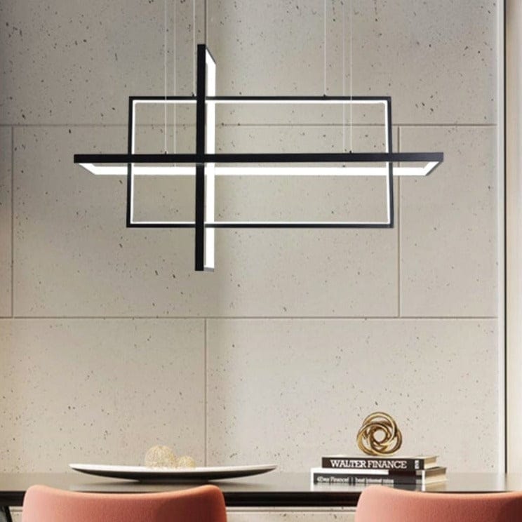 Lustre Nikole, design rectangulaire en métal | Marco Lucetti