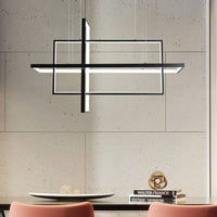 Lustre Nikole, design rectangulaire en métal | Marco Lucetti